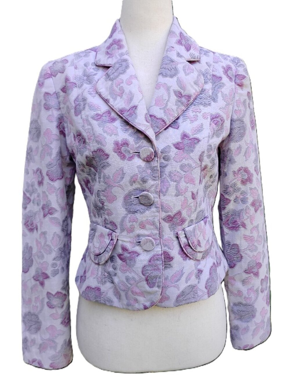Vintage Floral Embossed Blazer 2P